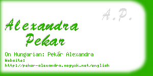 alexandra pekar business card