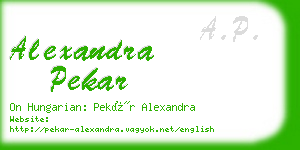 alexandra pekar business card